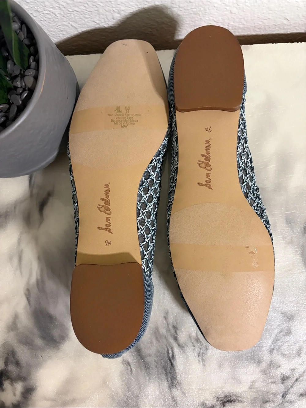 Sam Edelman Denim Blue Woven Ballet Flats - Picture 6 of 7